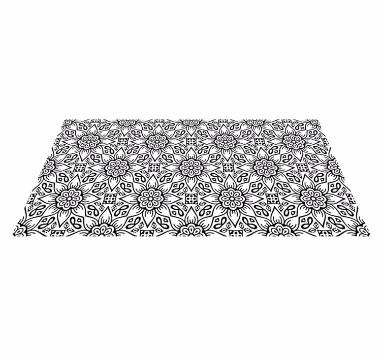 Covor vinil mandala motiv botanic - TenStickers