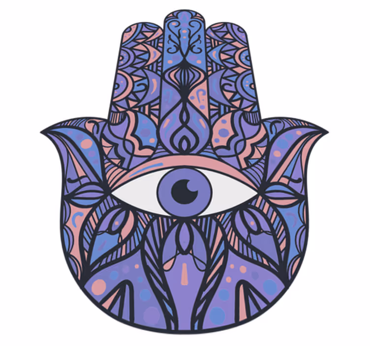 Covor vinil mandala motivul mâinii hamsa - TenStickers