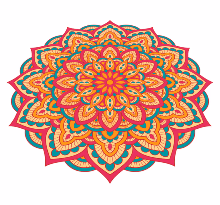 Covor mandalas colorat mandala din vinil - TenStickers
