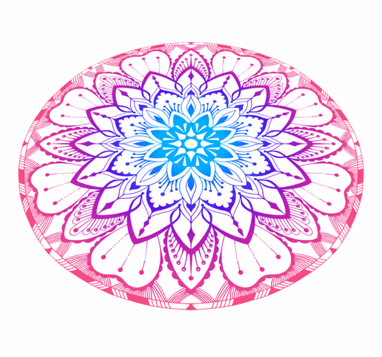 Covor circular mandala albastru și violet - TenStickers