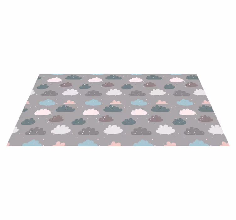 Covor cu copii din vinil cu modele cloud - TenStickers