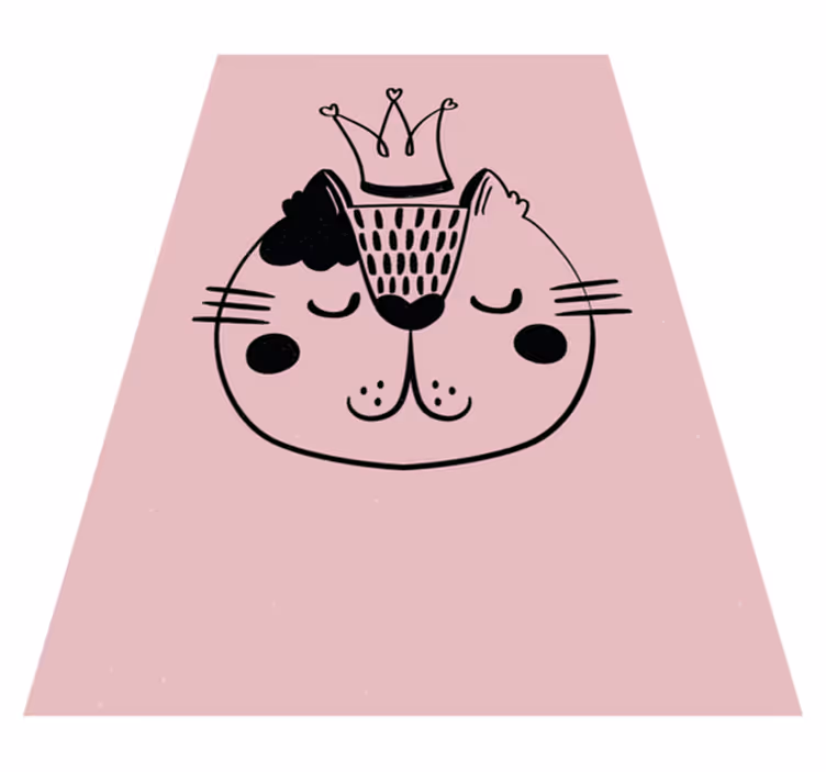 Covor vinil animal ilustrație de pisică încoronată - TenStickers
