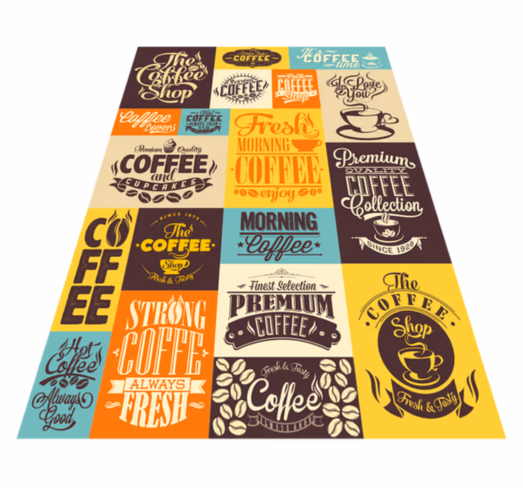 Gresie, pardoseala bucatarie design cafea - TenStickers