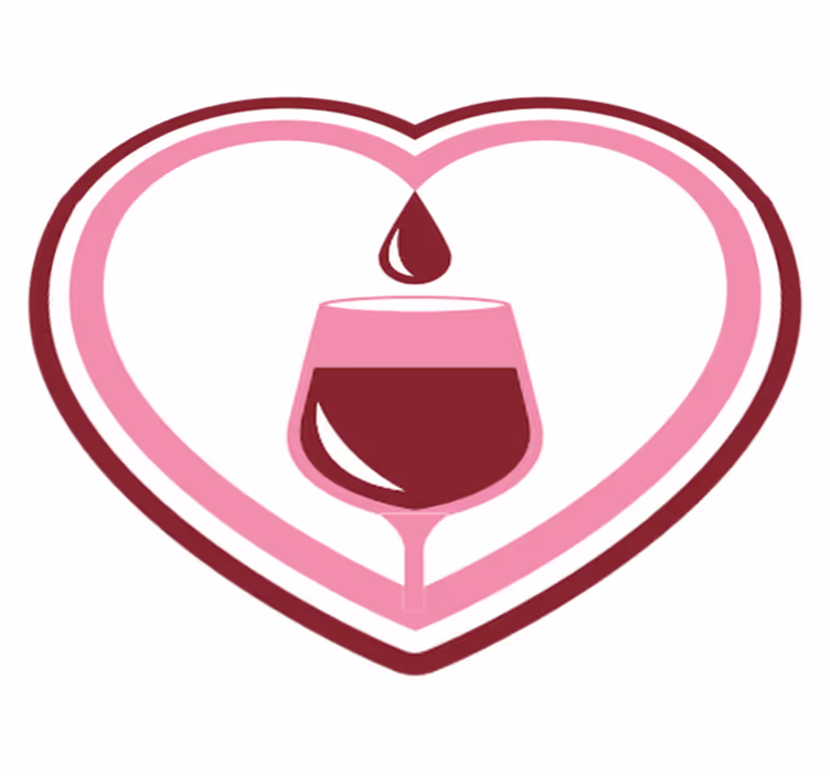 Covor vinil evenimente emblema romantică a vinului - TenStickers