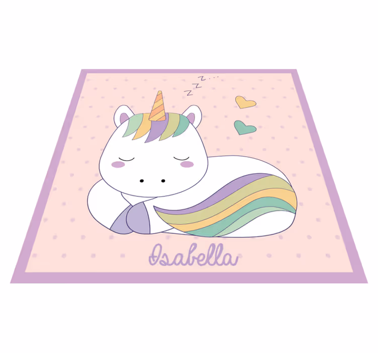 Covor de vinil cu nome unicorn adormit - TenStickers