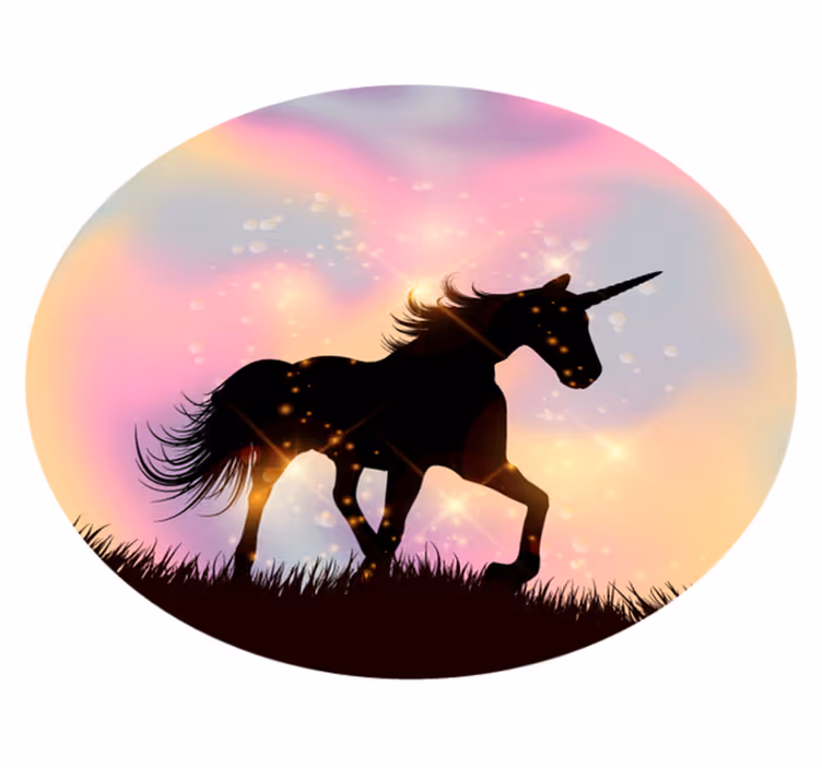 Covor unicorn holograma gradient fundal animal - TenStickers