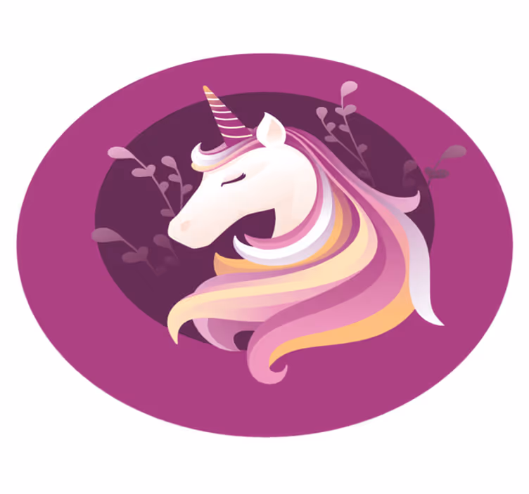 Covor de vinil pentru copii motiv circular unicorn - TenStickers