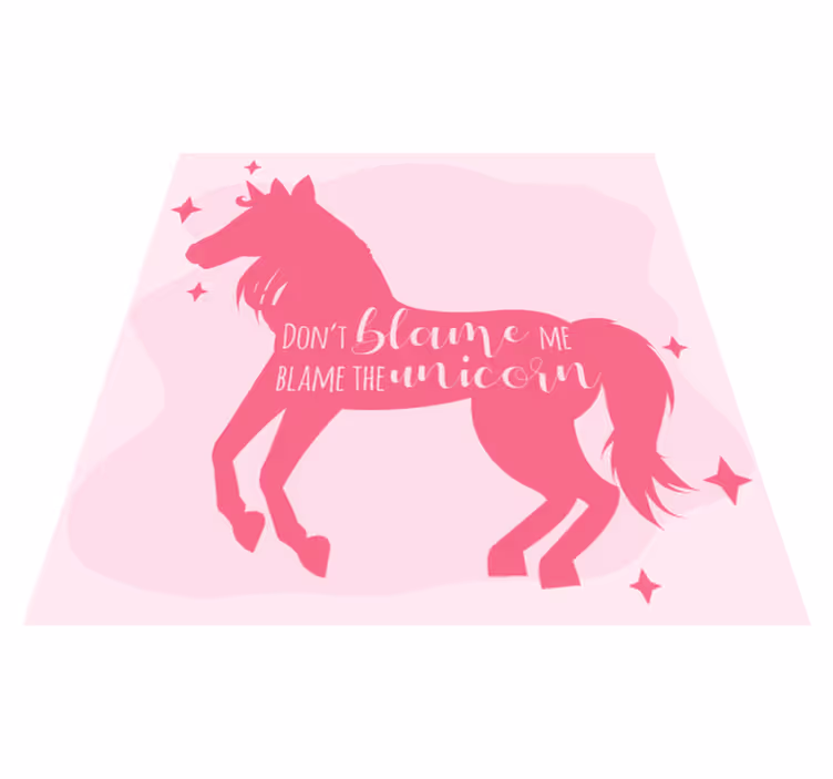 Covor de vinil pentru copii da vina pe unicorn - TenStickers