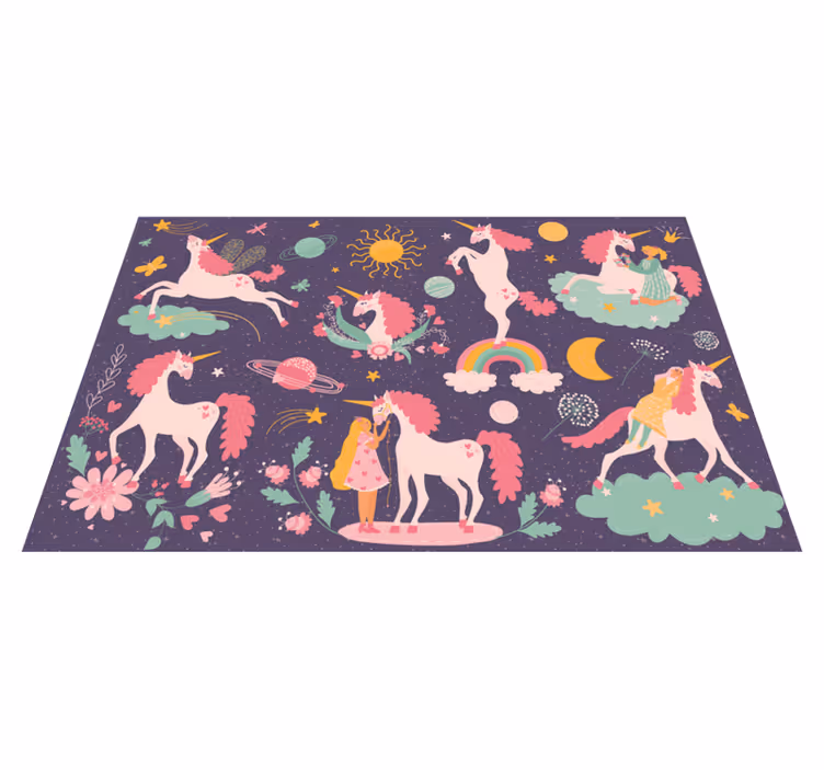 Alții covor de vinil unicorni fermecați - TenStickers