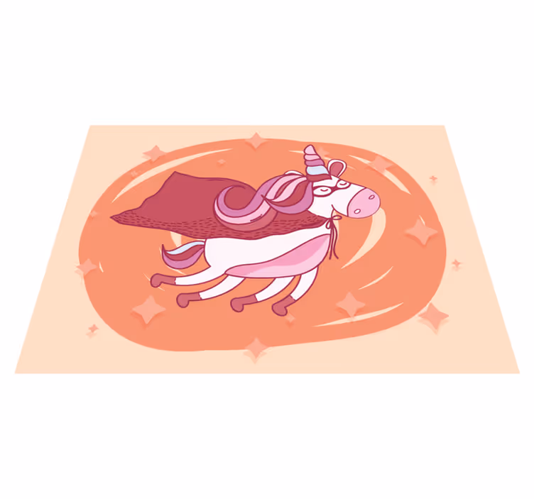 Covor de vinil pepiniere unicorn super-erou - TenStickers
