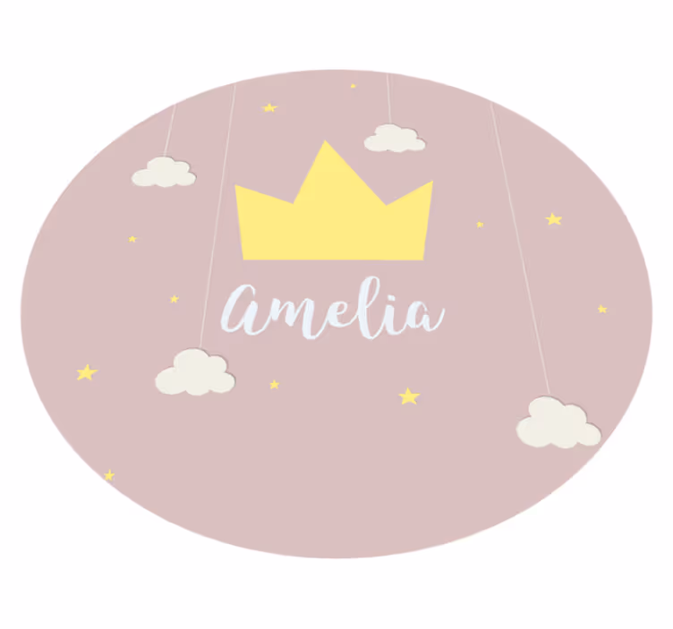 Covor de vinil pepiniere coroana personalizata - TenStickers