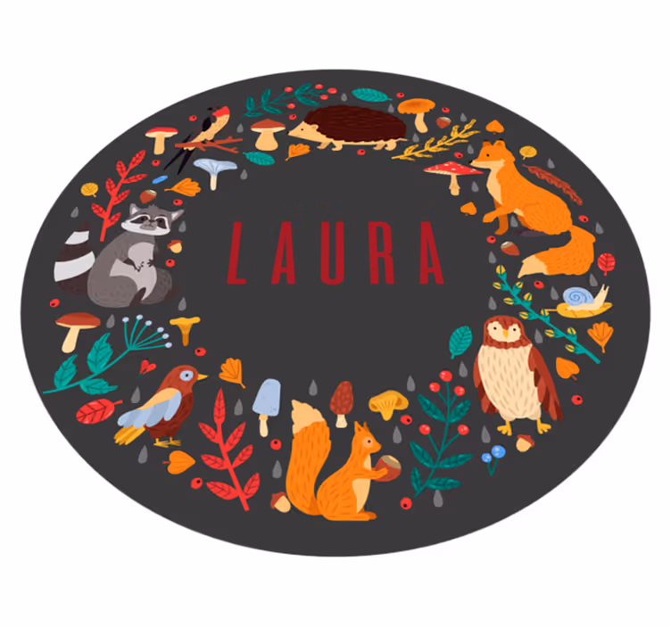 Covor de vinil pepiniere pădure personalizată - TenStickers