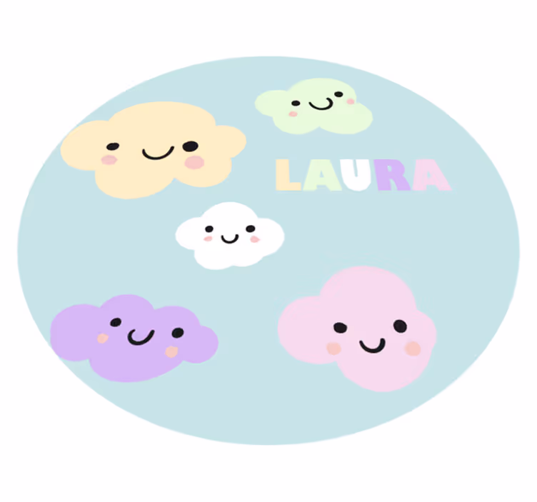 Covor de vinil cu nome nori personalizabili - TenStickers
