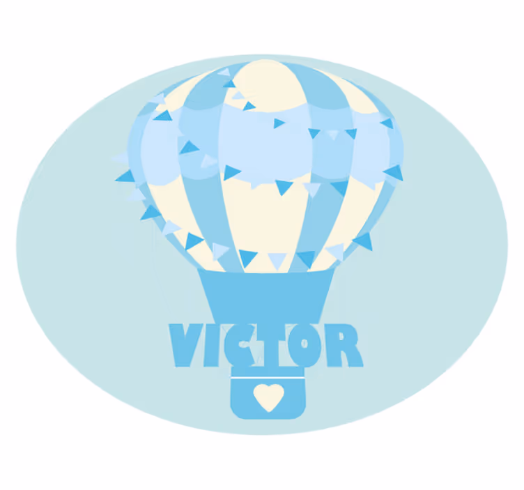Covor de vinil cu nome balon personalizabil - TenStickers