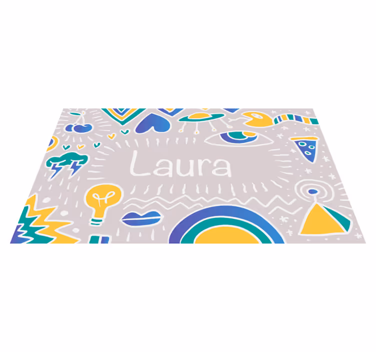 Covor de vinil cu nome covoraș jucăuș personalizat - TenStickers