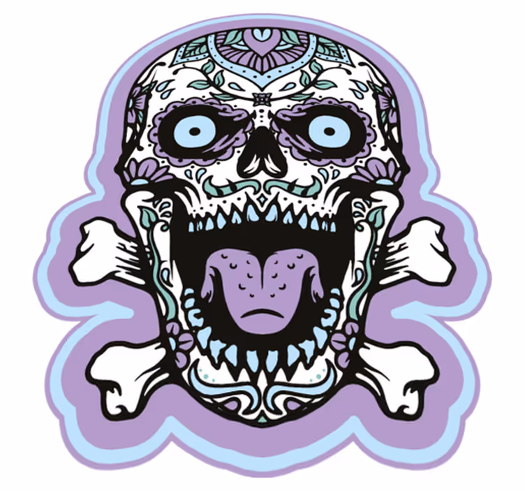 Covor de vinil Halloween decor craniu de zahăr - TenStickers