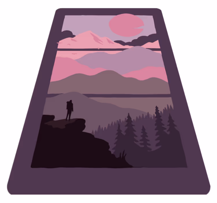 Covor vinil cu aspect de natura pustie siluete - TenStickers