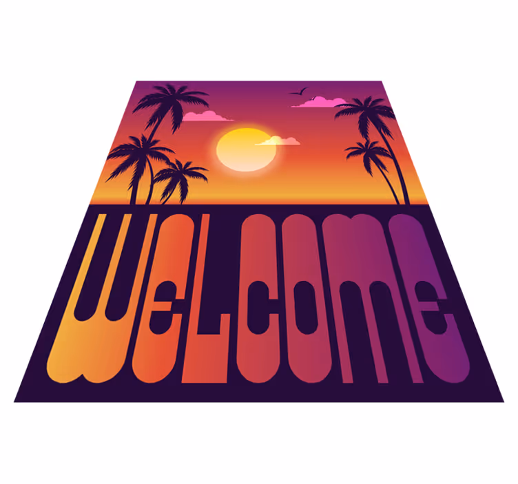 Covoare de vinil cu fraze apus tropical bun venit - TenStickers
