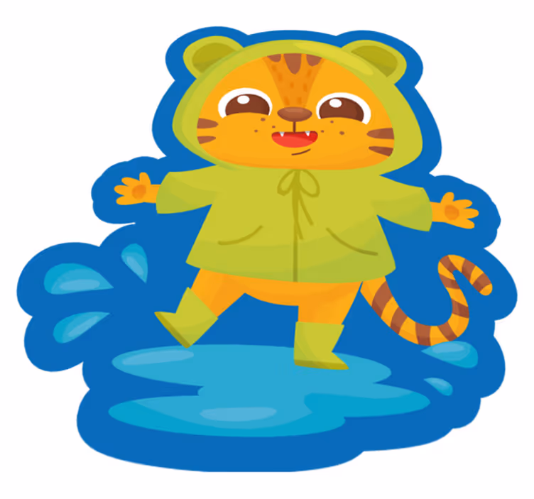Covor de vinil pentru copii personaj tigru de desene animate - TenStickers