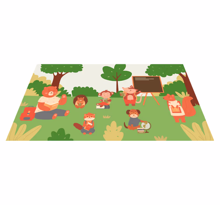 Animale de desene animate care merg la școala rutieră - TenStickers