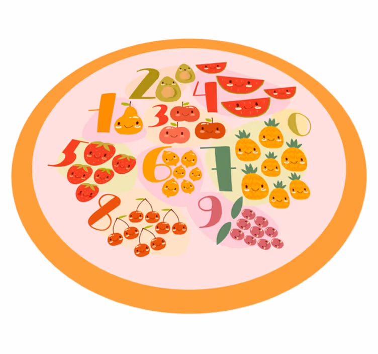 Covor de vinil jocuri cerc de numărare fructat - TenStickers