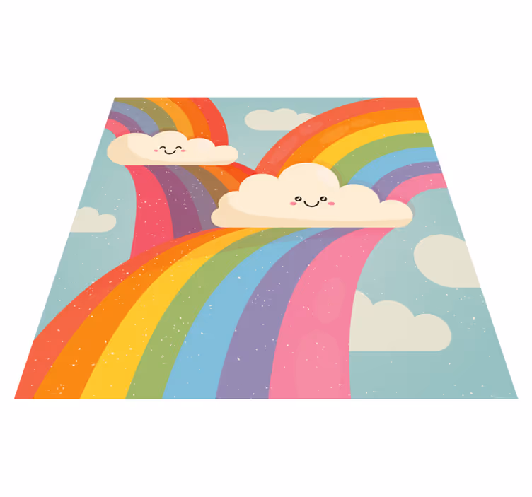 Covor curcubeu în nori pentru copii - TenStickers
