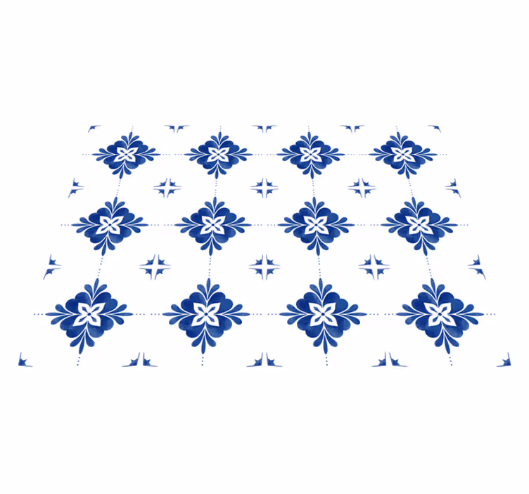 Covor de vinil cu țiglă albă și teal - TenStickers