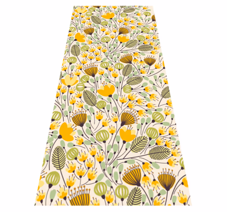 Covor din vinil floral din dantelă galbenă - TenStickers