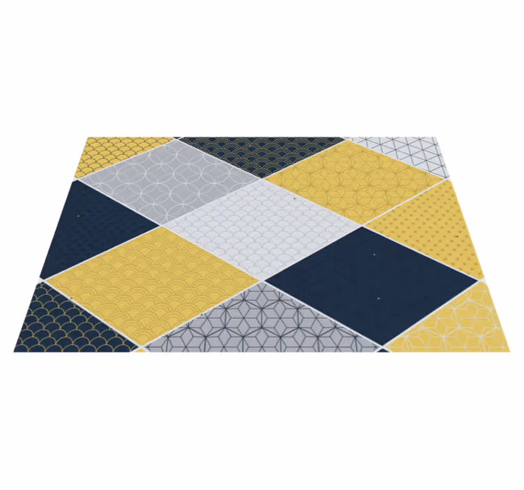 Covoare geometrice de vinil cu linii galbene - TenStickers