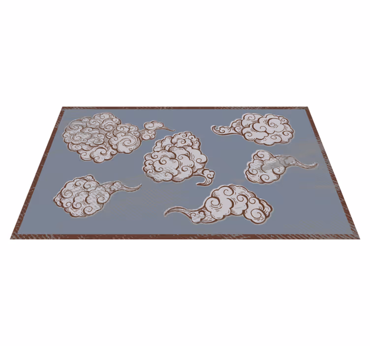 Covor vinil dormitor motive de nori ornate - TenStickers