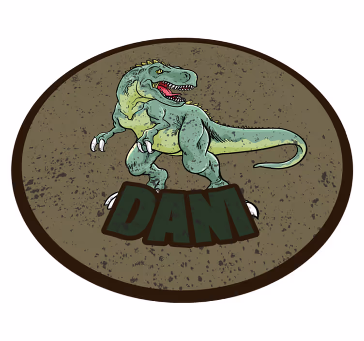 Covor de vinil cu nome dinozaur personalizat - TenStickers