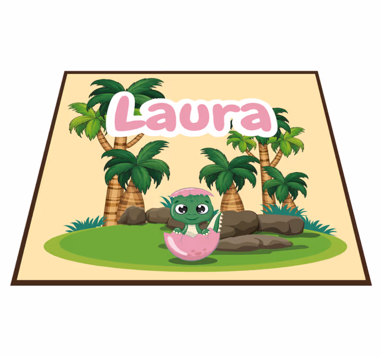 Covor de vinil cu nome scena personalizată a dinozaurilor - TenStickers