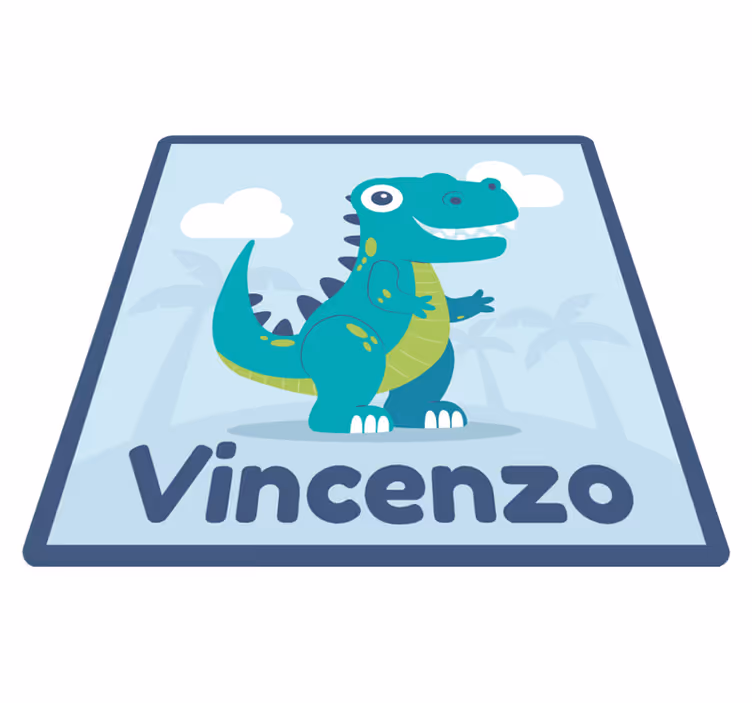 Covor de vinil pepiniere ilustrație dinozaur personalizată - TenStickers