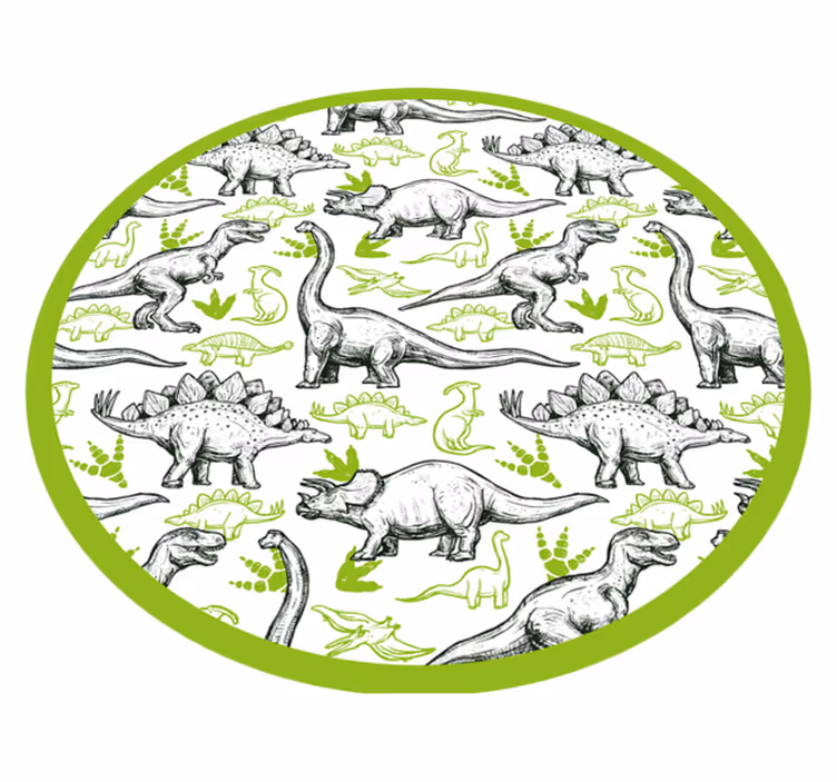 Covor de animale cu imprimeu dinozaur în două culori - TenStickers