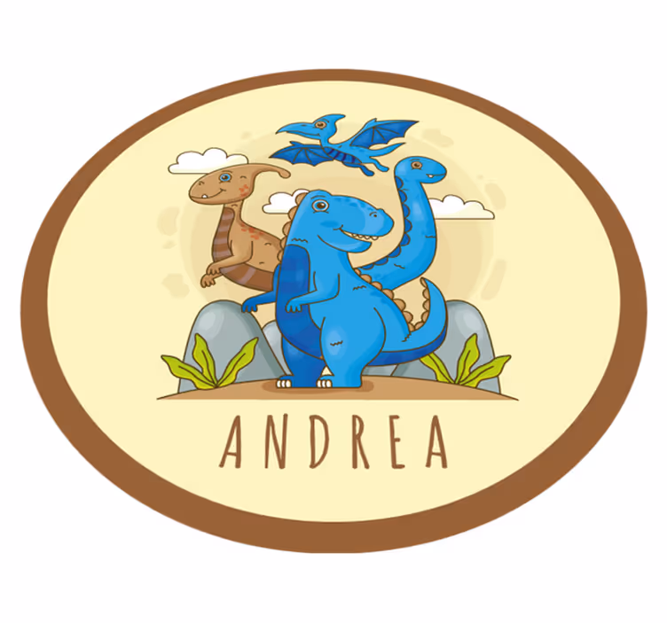 Lume dinozaur cu nume mat personalizat - TenStickers
