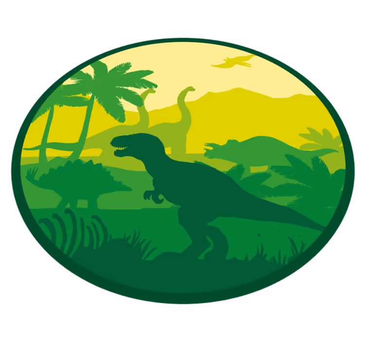 Covor de vinil pepiniere scenă de aventură cu dinozauri - TenStickers