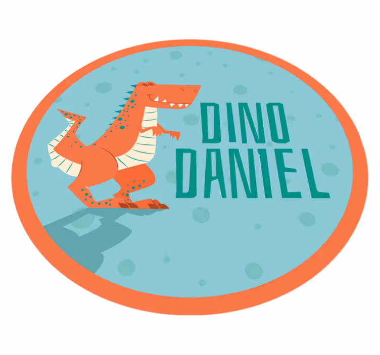 Alții covor de vinil cerc personalizat de dinozaur - TenStickers