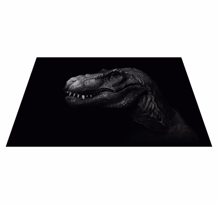 Dinozaur realist și elegant pe covor negru - TenStickers