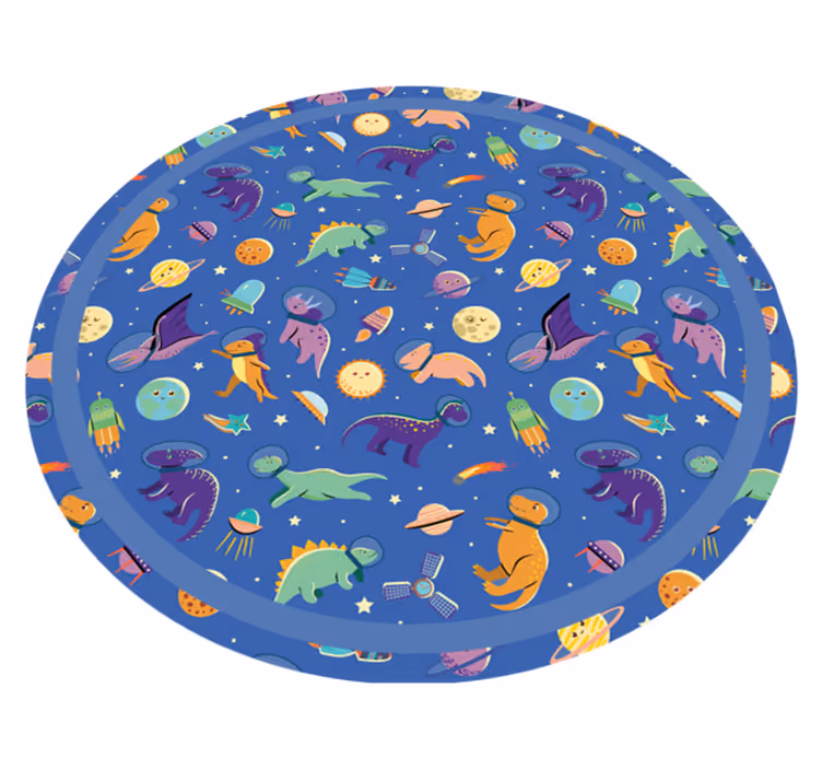 Covor de vinil pentru copii dinozaur spațial rotund - TenStickers