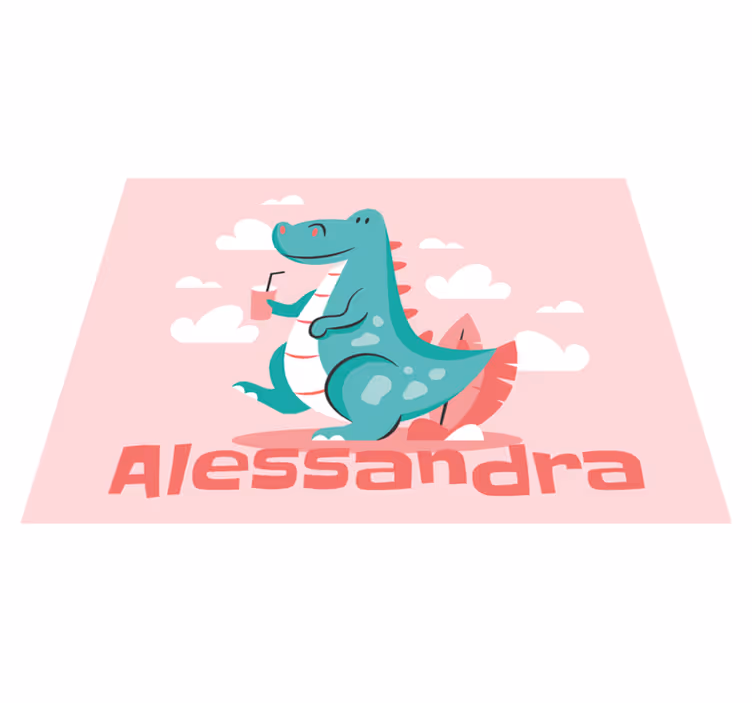 Covor de vinil cu nome dragon personalizat - TenStickers