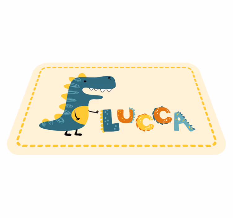 Covor de vinil cu nome dinozaur jucăuș - TenStickers
