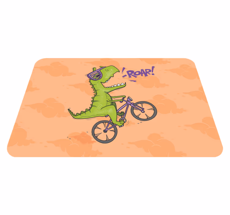 Dinozaur pe un covor de animale pentru biciclete - TenStickers