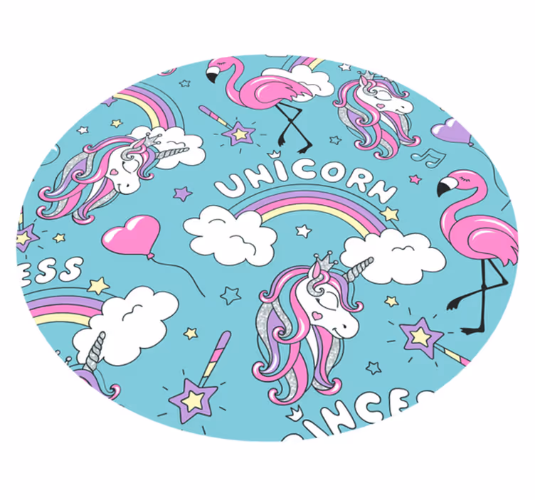 Model unicorn cu covor animal flamingo - TenStickers