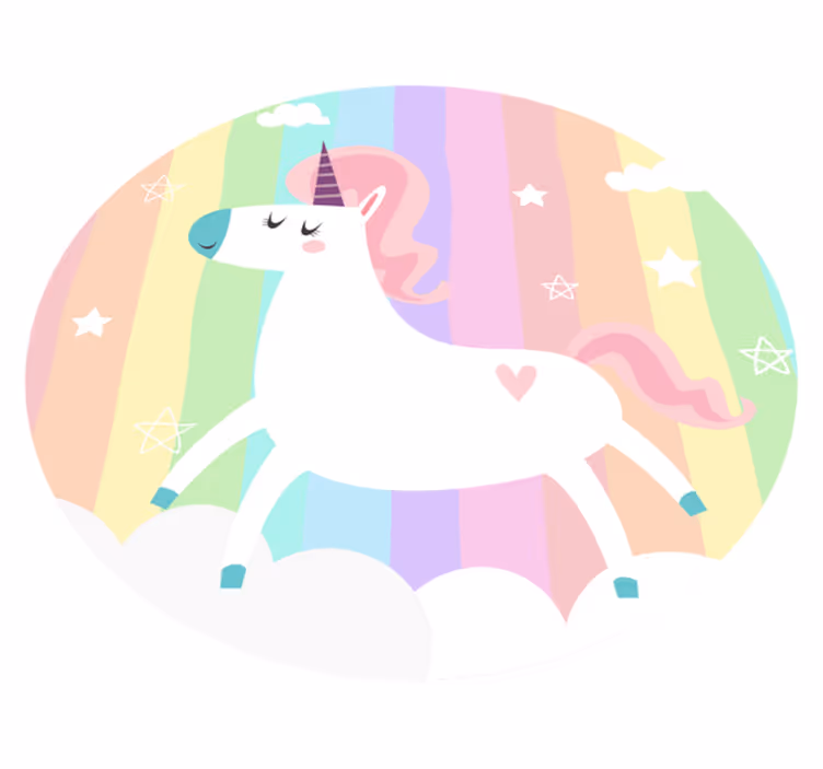 Fundal acuarelă cu covor animal unicorn - TenStickers
