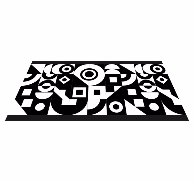 Alergători cu model alb-negru geometric - TenStickers