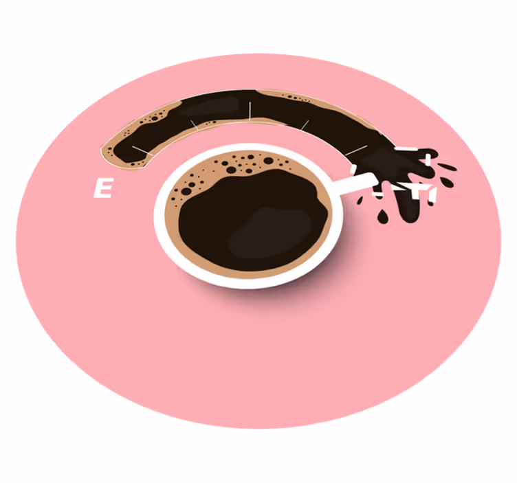 Covor modern șablon de ceașcă de cafea puternic - TenStickers