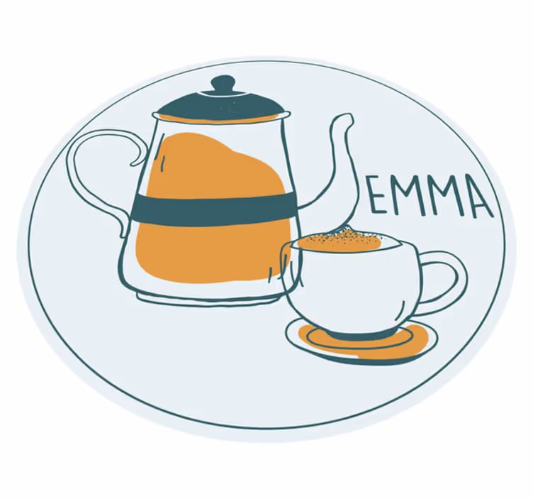 Covor de vinil cu nome design personalizat de cafea - TenStickers