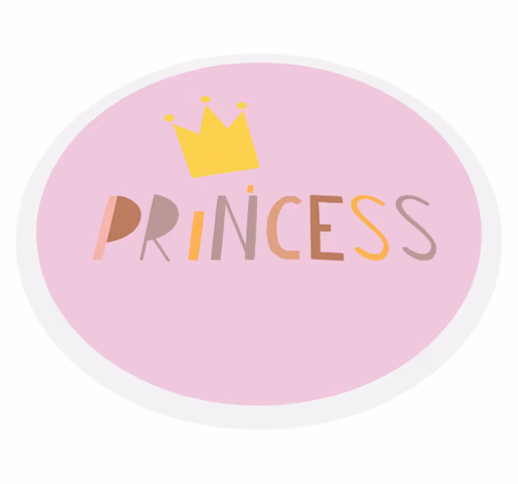 Covor de vinil pepiniere coroană circulară de prințesă - TenStickers