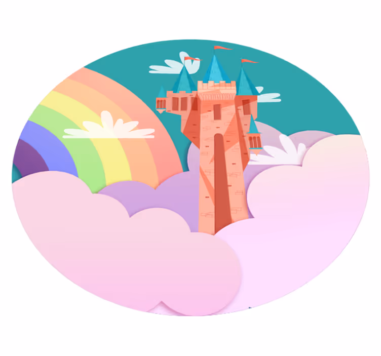 Covor de vinil pentru copii fantezie de castel - TenStickers