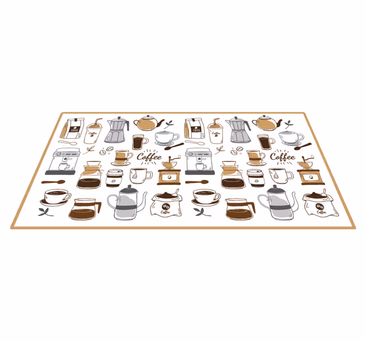 Covor de vinil pentru bucătărie esențiale pentru cafea - TenStickers